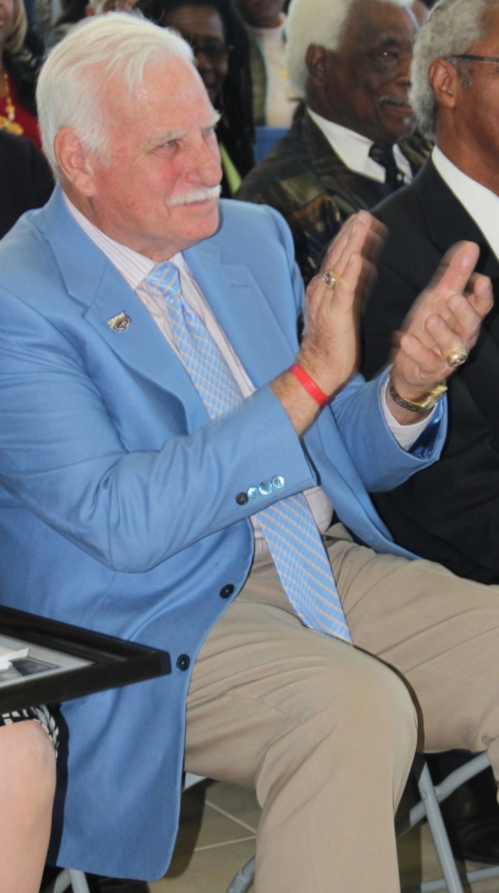 A man claps.