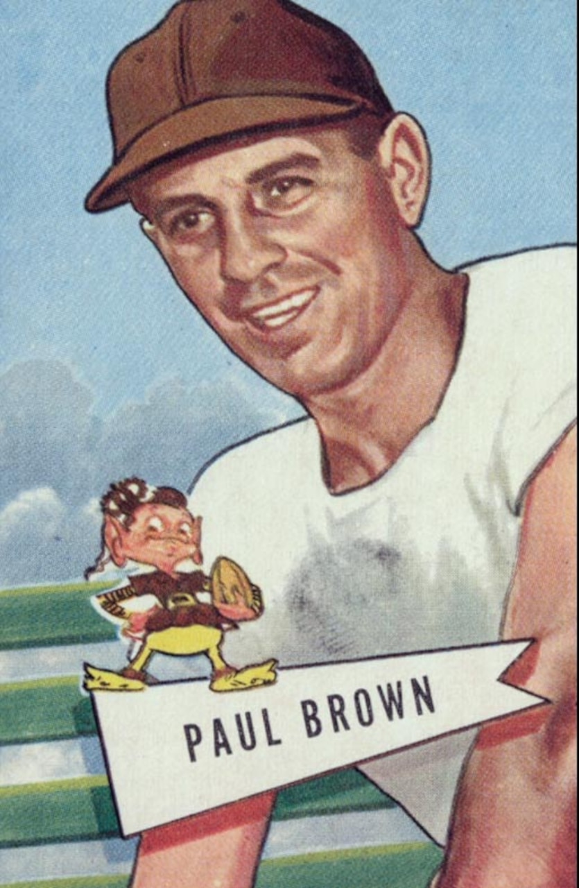 A man is shown on a football card.