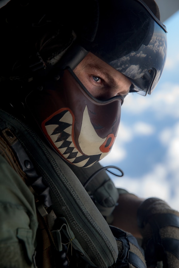 U.S. Marine Corps Sgt. Ryan Beattie, a crew chief with Marine Heavy Helicopter Squadron 772, Marine Aircraft Group 49, Marine Forces Reserve, observes parachutists while conducting military free-fall training over Mississippi during exercise Raven 22-2, Oct. 25, 2021. HMH-772 supported exercise Raven 22-2 by providing a platform to conduct aerial raids, casualty evacuations, and military free-fall training. (U.S. Marine Corps photo by Cpl. Brendan Mullin)