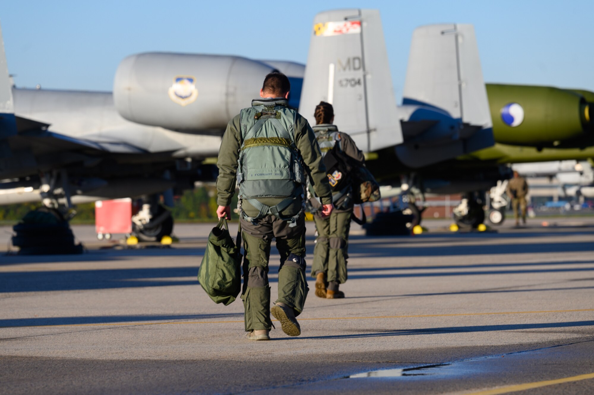 An A-10C Thunderbolt II aircraft assigned to the 175th Wing, Maryland Air National Guard, taxis during a mission generation exercise and an “elephant walk” at Warfield Air National Guard Base at Martin State Airport, Middle River, Md., November 3, 2021. The mission generation exercise highlighted the agility and rapid mobility of the MDANG's airpower, demonstrating their ability to launch combat-ready A-10s that are deployable for no-notice contingency operations. The 175th Wing trains to maintain lethal and combat-ready forces, prepared to deter or defeat any adversary who threatens U.S. or NATO interests.