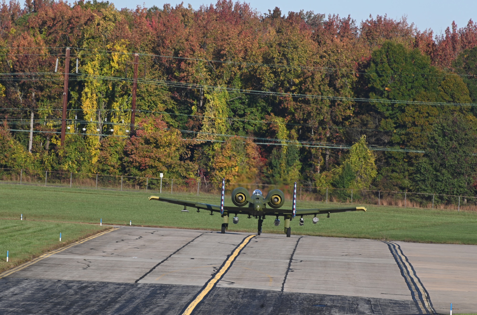 An A-10C Thunderbolt II aircraft assigned to the 175th Wing, Maryland Air National Guard, taxis during a mission generation exercise and an “elephant walk” at Warfield Air National Guard Base at Martin State Airport, Middle River, Md., November 3, 2021. The mission generation exercise highlighted the agility and rapid mobility of the MDANG's airpower, demonstrating their ability to launch combat-ready A-10s that are deployable for no-notice contingency operations. The 175th Wing trains to maintain lethal and combat-ready forces, prepared to deter or defeat any adversary who threatens U.S. or NATO interests.