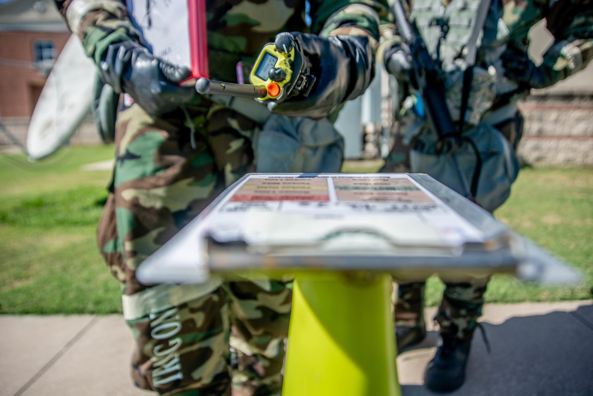 Airmen take notes during exercise