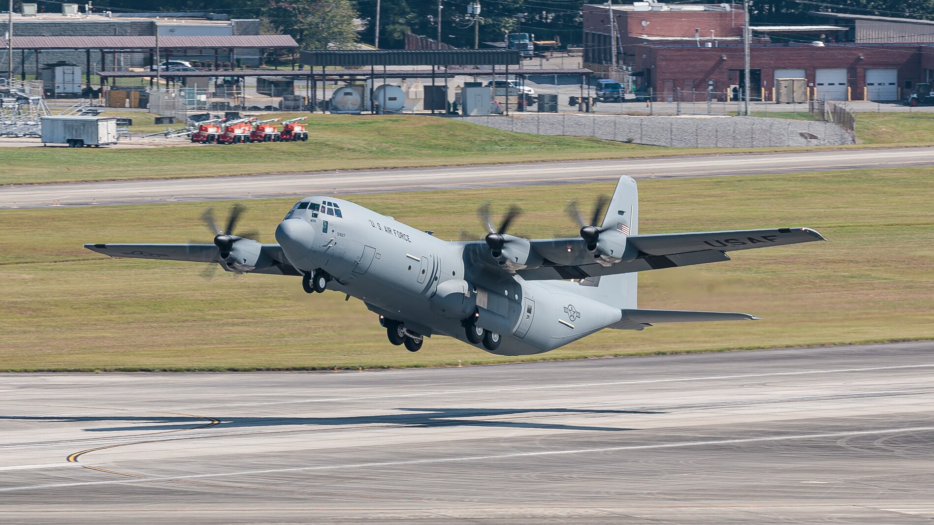 C-130J takes off