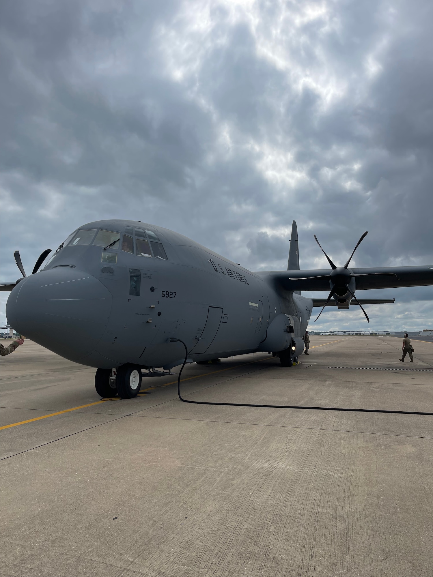 C-130J Super Hercules sits on runway