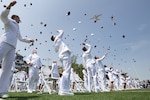 President Joseph R. Biden Jr. delivered the keynote address at the Coast Guard Academy during the 140th Commencement Exercises May 19, 2021. The Coast Guard Academy graduated 240 new officers along with seven international students. (U.S. Coast Guard photo by Petty Officer 3rd Class Matthew Thieme)