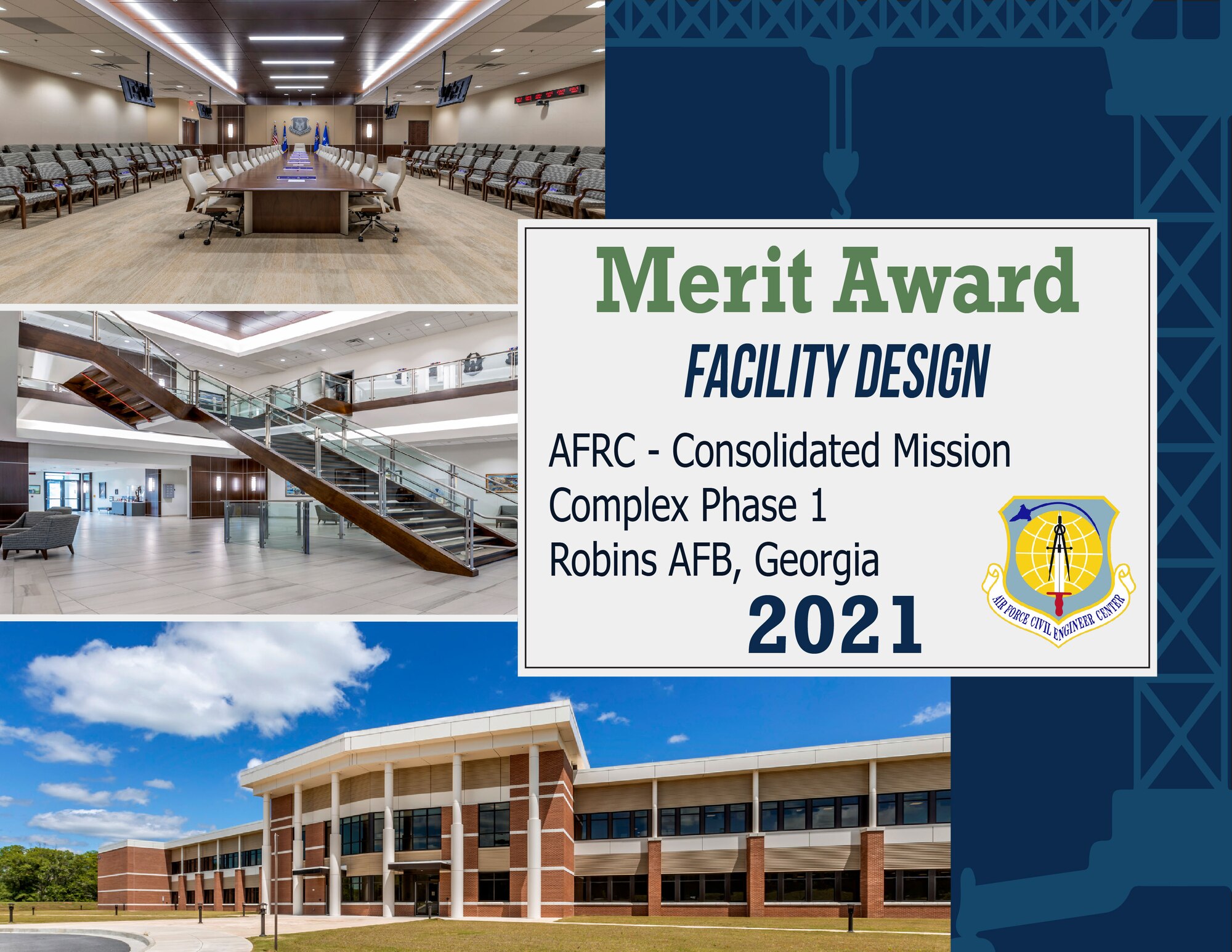 Graphic for Robins AFB's 2021 Air Force Design Award win.