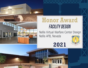 Graphic for Nellis AFB win in the 2021 Air Force Design Awards.