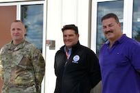 Attendees at the FEMA Region 3-facilitated Fall Regional Emergency Communications Coordination Working Group at Fort Indiantown Gap, Pennsylvania, on Nov. 3 and 4 included: (left to right) Maj. Victor Yartz, Pennsylvania National Guard,  Jorge Vidal, chair of the group and regional emergency communication coordinator for FEMA Region 3.and Charlie Guddemi, co-chair of the working group and the D.C. Statewide Interoperability Coordinator (SWIC) an emergency manager at the District of Columbia’s Homeland Security and Emergency Management Agency (HSEMA). More than 60 emergency management communicators gathered for the event to share best practices.