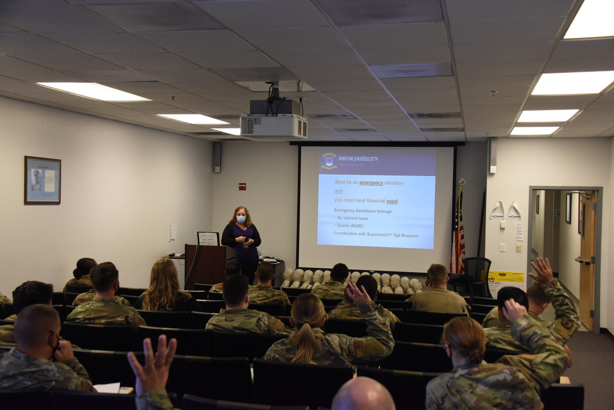 A photo of Airmen participating in a classroom