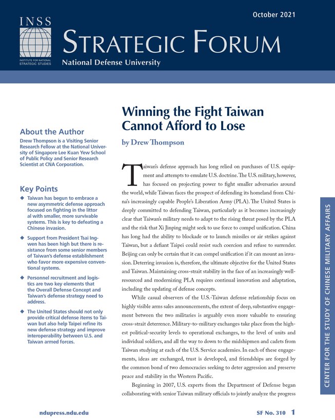 Winning the Fight Taiwan Cannot Afford to Lose