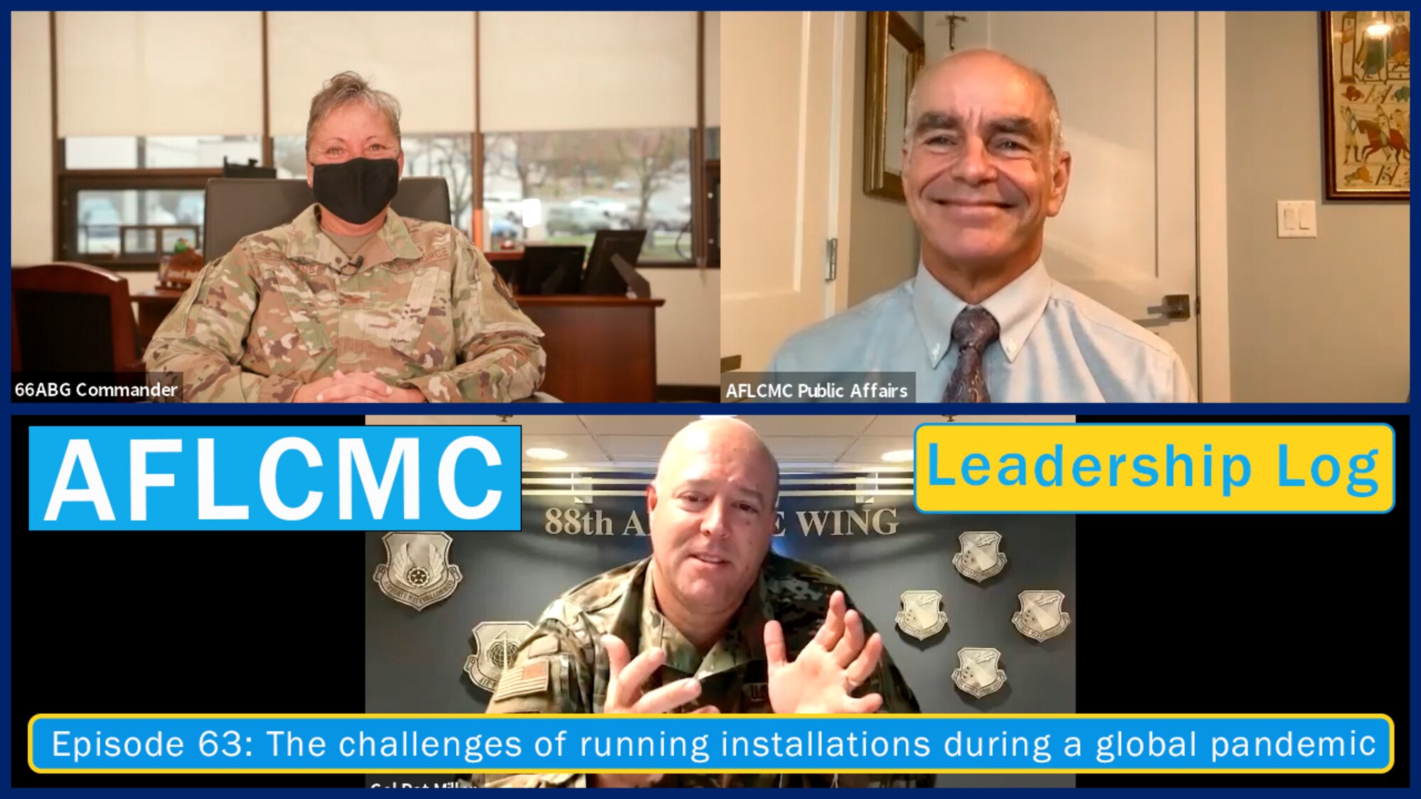 Screen shot  of senior leaders Leadership Log Episode 63