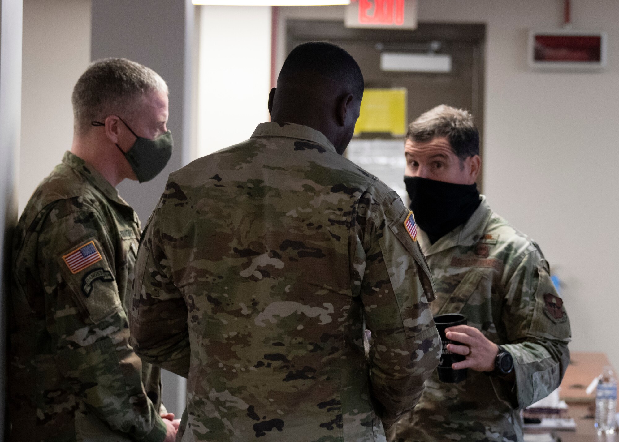Members from various service components listen on during a briefing at the 2021 Special Operations Forces Training "Shura" hosted by the Special Warfare Training Wing.