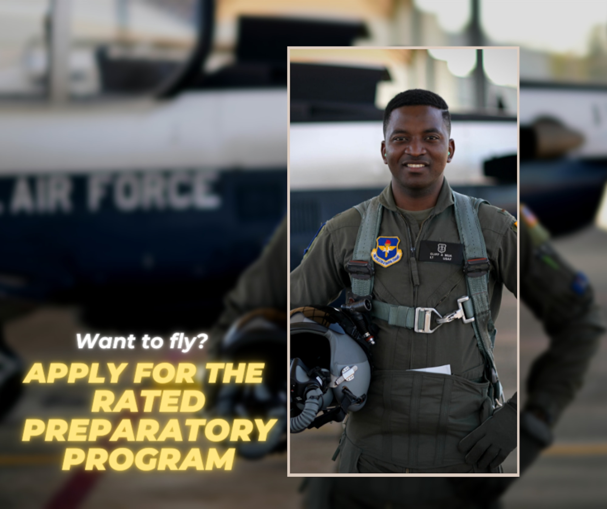 The Air Force Rated Preparatory Program provides qualified Airmen interested in cross-training to an Air Force rated career field the opportunity to gain and strengthen basic aviation skills. 
Program participants receive self-paced ground training, approximately eight flight hours in a Civil Air Patrol Cessna 182 Skylane, and additional training in FAA-certified simulators—helping them become more competitive for rated selection boards.