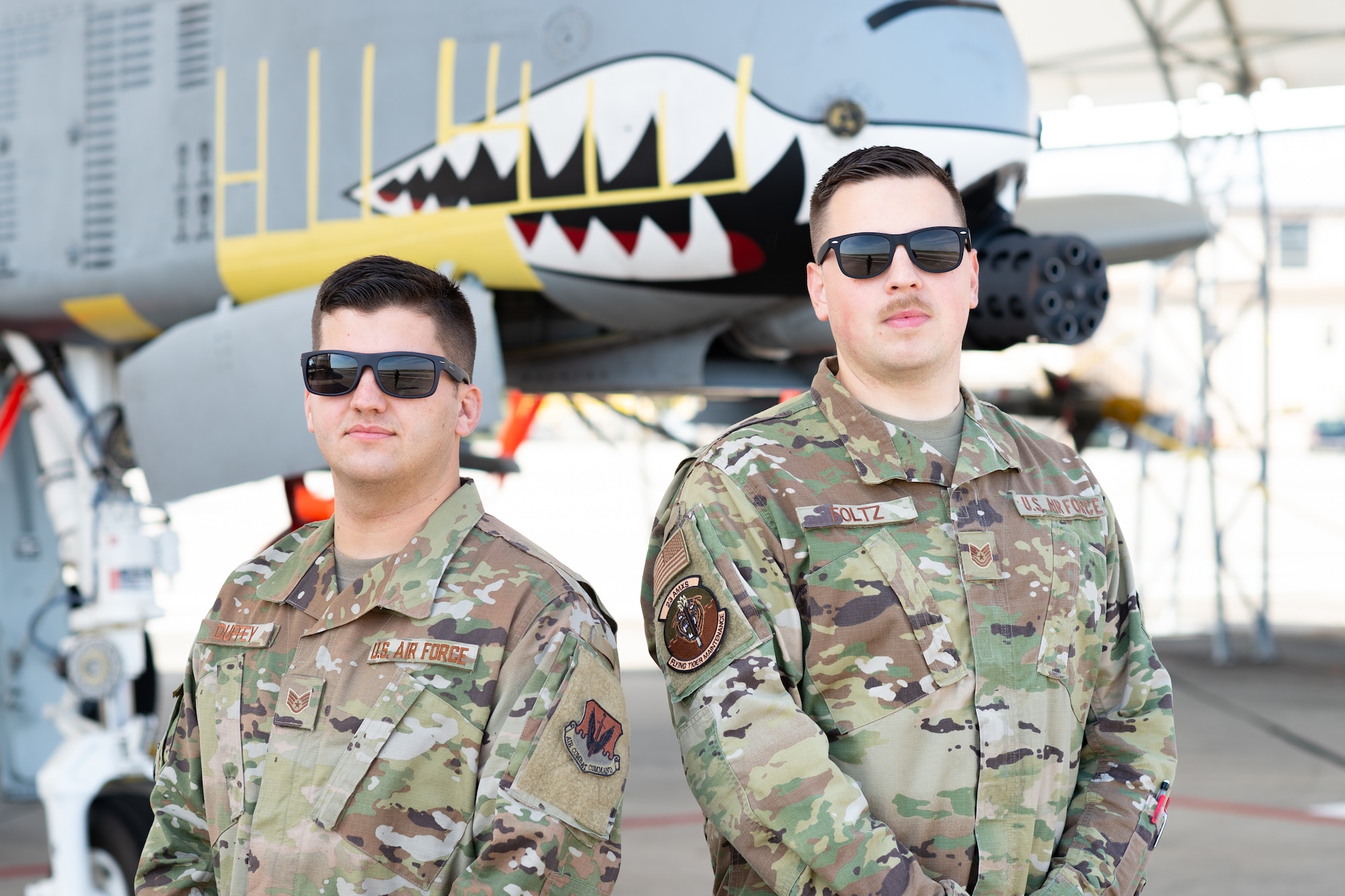 A photo of Airmen posing.