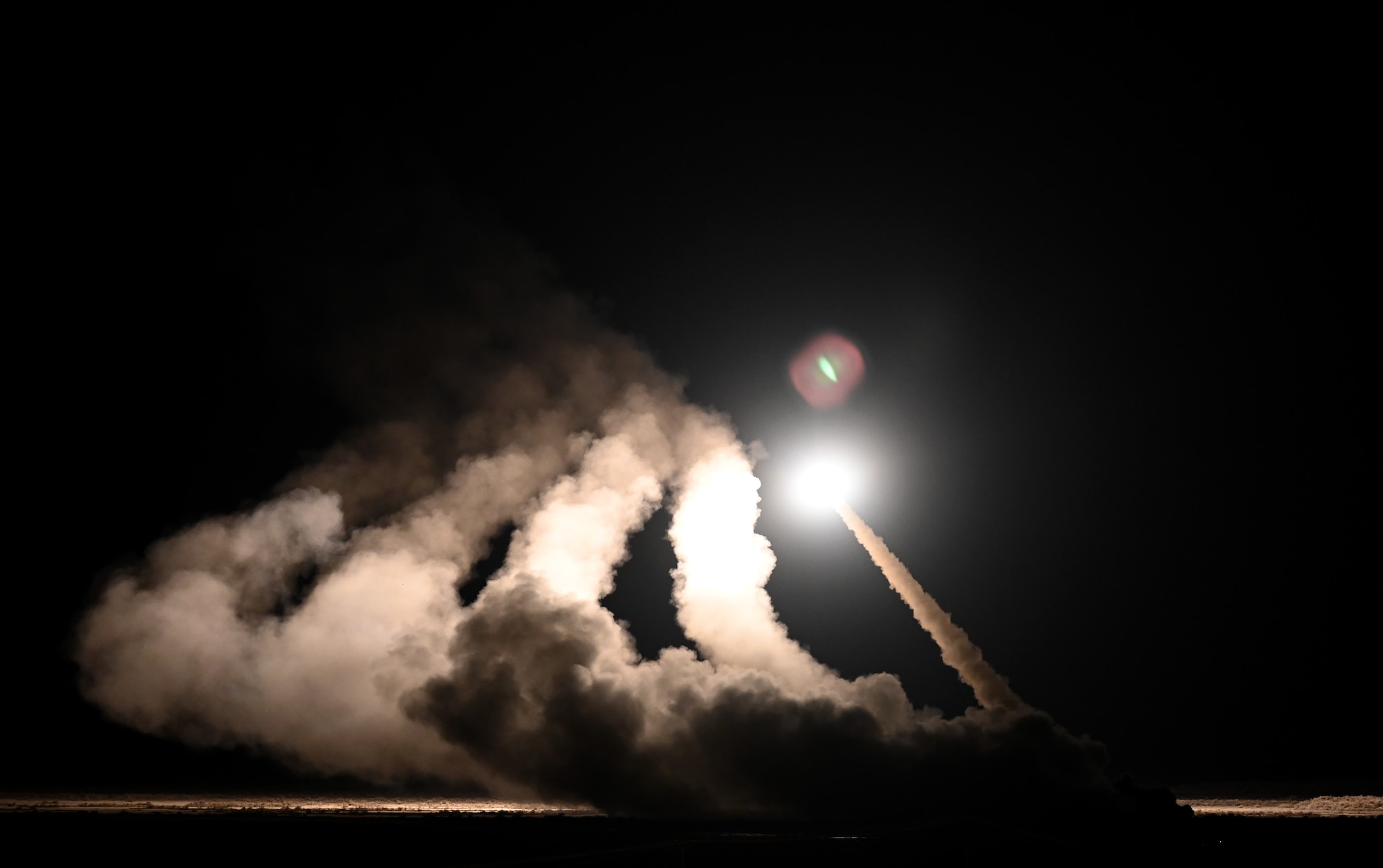 U.S. Army Soldiers with Bravo Battery, 194th Field Artillery Regiment, 17th Field Artillery Brigade launch rockets during Exercise Rainier War 21B at Michael Army Airfield, Utah, Nov. 6, 2021. The exercise is designed to demonstrate the wing’s ability to operate and survive while defeating challenges to the U.S. military advantage in all operating domains – air, land, sea and cyberspace. (U.S. Air Force photo by Master Sgt. Julius Delos Reyes)