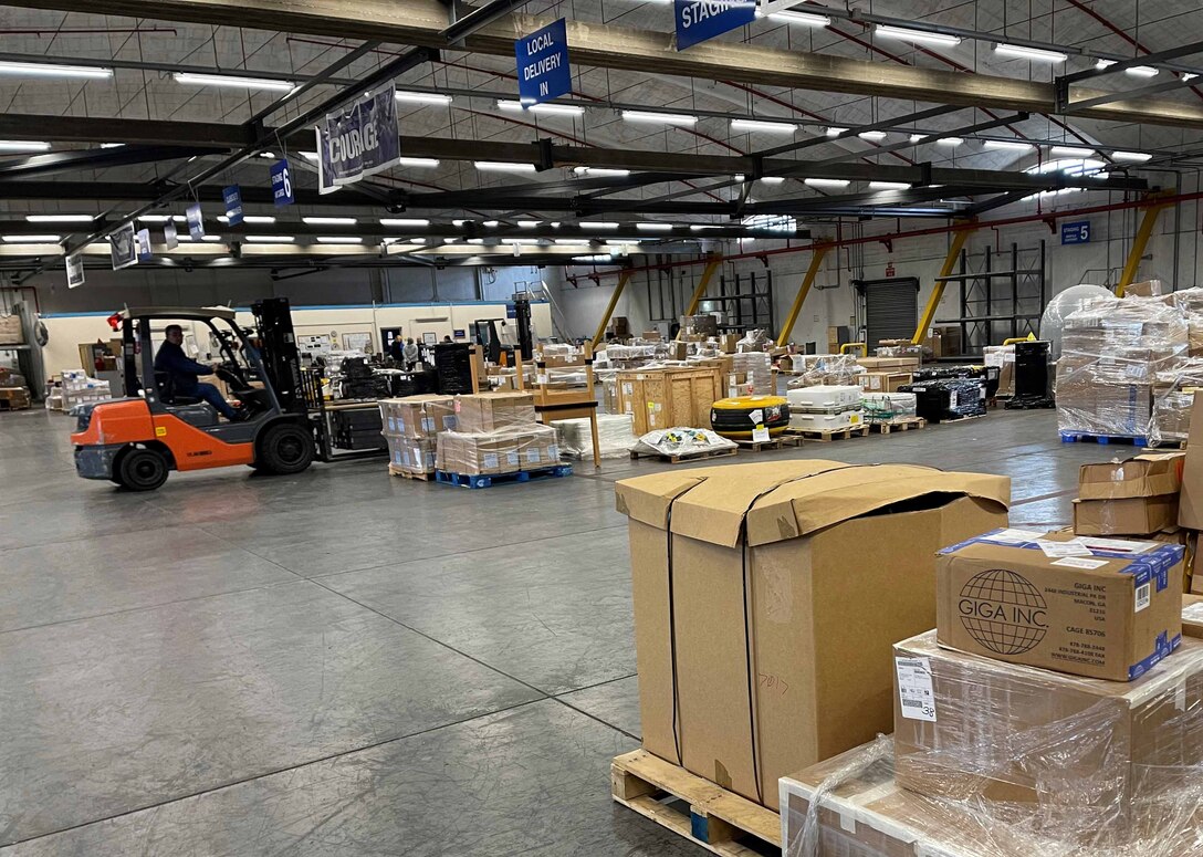 Defense Logistics Agency Distribution Sigonella, Italy, prepares the warehouses for another wave of the Mediterranean tropical-like cyclone, also known as a medicane, October 27, 2021.