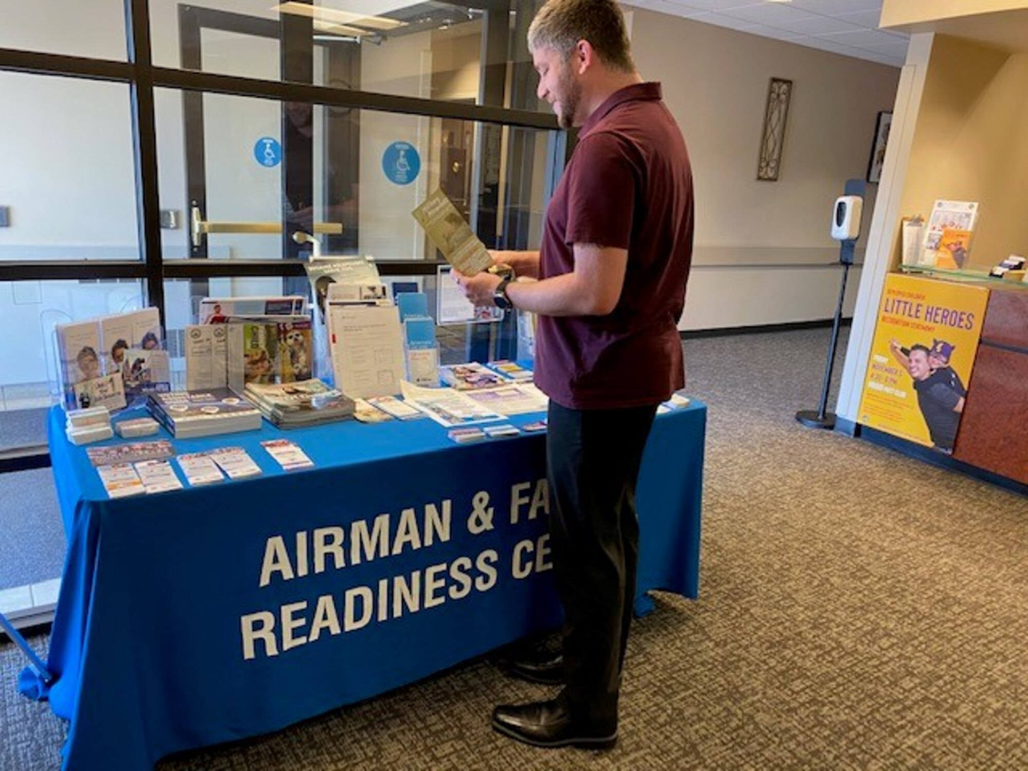 ASPIRE participant at Airmen & Family Readiness Center table