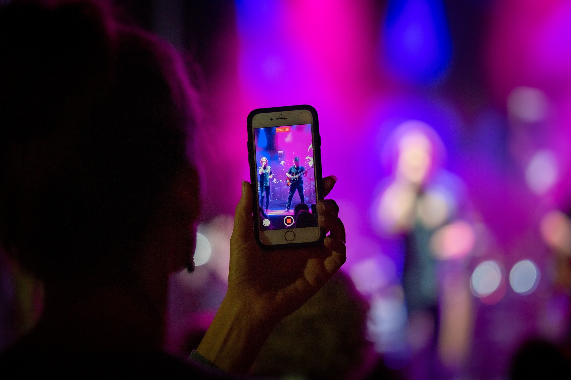 Members of the Lt. Dan Band perform for Airmen at Nellis Air Force Base, Nevada, Nov. 5, 2021.