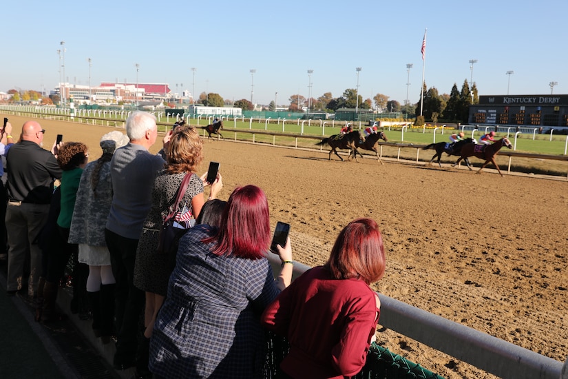 Survivors of fallen military heroes gather at Churchill Downs to celebrate the lives of their loved ones along with senior military leaders from several states, in Louisville Ky., Nov. 07, 2021