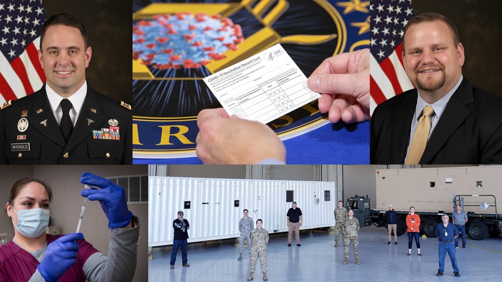 Winners from the 2021 Defense Acquisition Workforce Award include LTC John Nuckols, Dr. Kevin Wingerd, JPEO-CBRND, U.S. Air Force, COVID-19 USTRANSCOM JUON TC-0003 Response, and U.S. Army, Operation Warp Speed and the JPEO-CBRND Medical Repurposing Team.