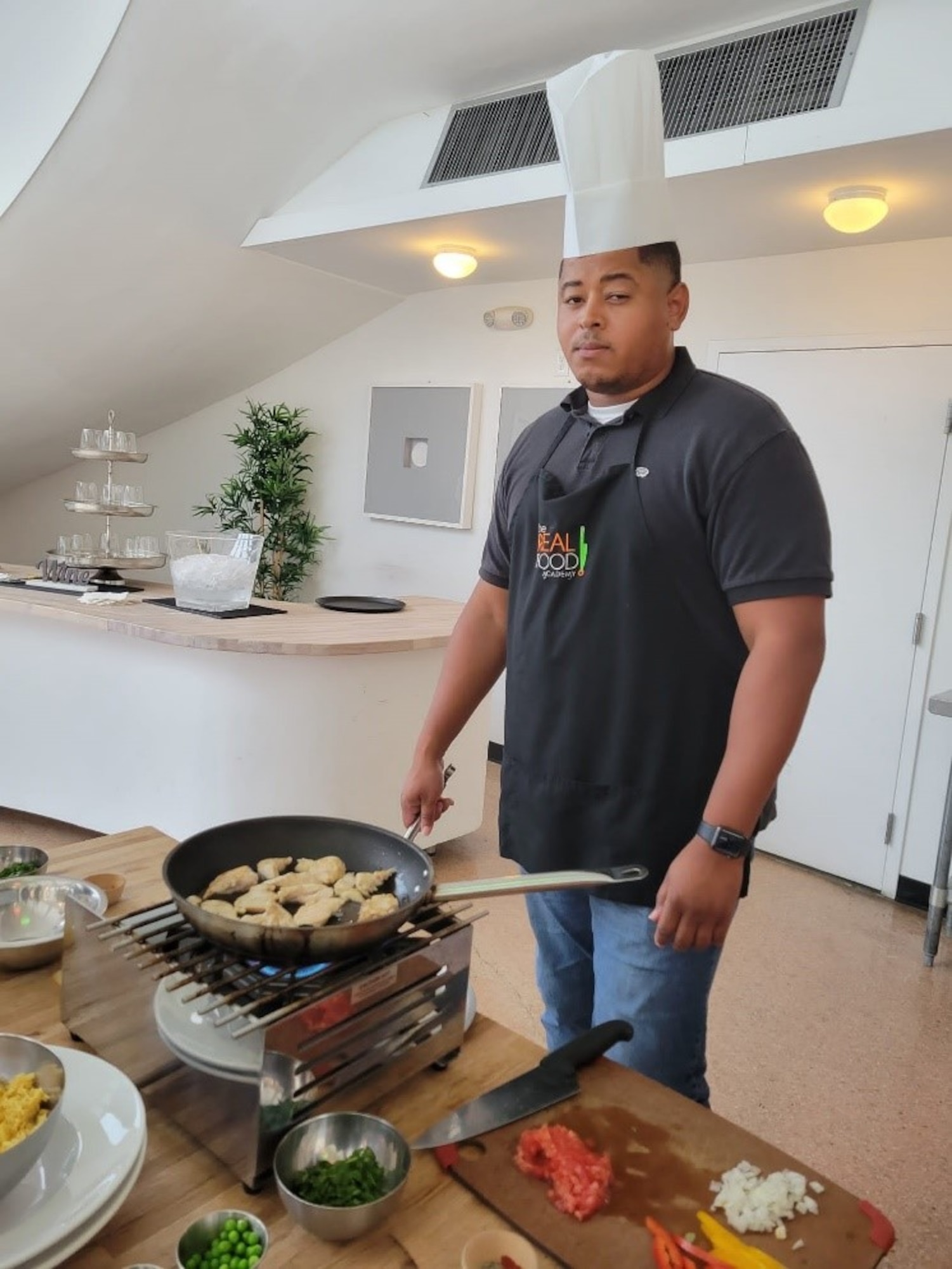 Spanish Language Enabled Airman Program Scholar Tech. Sgt. Trymaine Kelley immersed himself in the Hispanic culture through the art of cooking. (Courtesy photo)
