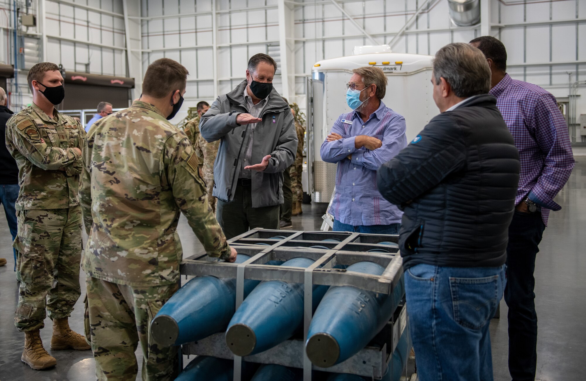 embers from the 649th Munitions Squadron met with community leaders with the Air and Space Force Civic Leader Program.