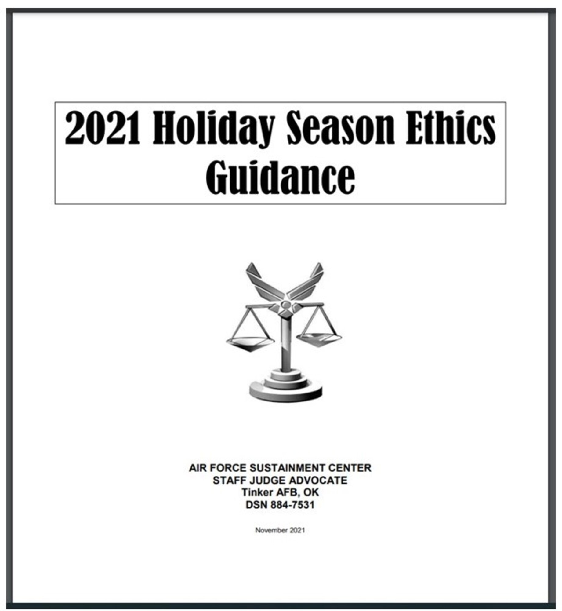 2021 Holiday Season Ethics Guide