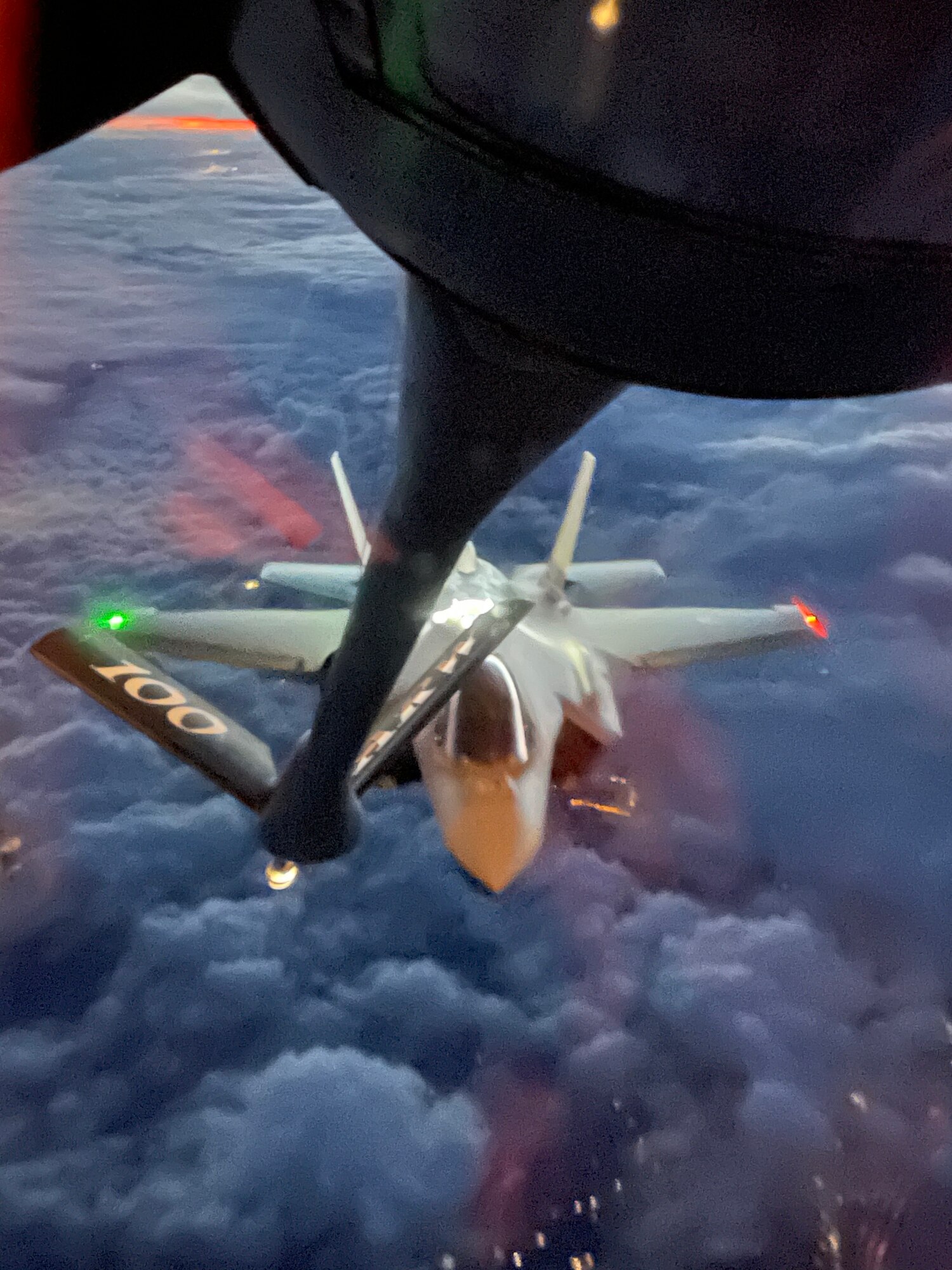 A Norwegian air force F-35A Lighting II aircraft approaches a U.S. Air Force KC-135 Stratotanker aircraft assigned to the 100th Air Refueling Wing, Royal Air Force Mildenhall, England, to receive fuel during exercise Castle Forge over Norway, Nov. 4, 2021. The complexity of the European continent makes operating with allies and partners throughout Europe an imperative. In addition to F-15 Eagle aircraft operations in the Black Sea Region, Castle Forge encompasses the USAFE-wide Agile Combat Employment capstone event. Castle Forge’s components will better enable forces to quickly disperse and continue to deliver air power from locations with varying levels of capacity and support, ensuring Airmen are always ready to respond to potential threats. (U.S. Air Force photo by Senior Airman Joseph Barron)