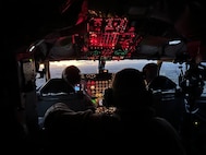 U.S. Airmen assigned to the 100th Air Refueling Wing fly a KC-135 Stratotanker aircraft during an air refueling mission during exercise Castle Forge over England, Nov. 2, 2021. The U.S. and Europe are mutually committed to facing emerging malignant forces and evolving strategic challenges. In addition to F-15 Eagle aircraft operations in the Black Sea Region, Castle Forge encompasses the USAFE-wide Agile Combat Employment capstone event. Castle Forge’s components will better enable forces to quickly disperse and continue to deliver air power from locations with varying levels of capacity and support, ensuring Airmen are always ready to respond to potential threats.  (U.S. Air Force photo by Senior Airman Joseph Barron)