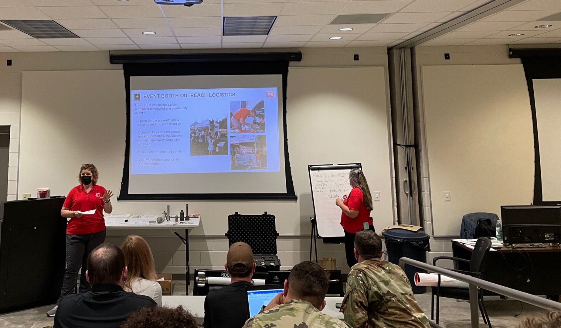 Soldiers and civilians assigned to Maneuver Training Center Fort Pickett complete a two-day “train the trainer” course designed to help spread awareness of the dangers posed by unexploded ordnance Sept. 28-29, 2021, at Fort Pickett, Virginia. Representatives from the U.S. Army Corps of Engineers taught the course.