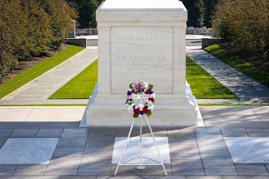 The Arlington National Cemetery’s Tomb of the Unknown Soldier stands atop a hill overlooking Washington, D.C., in Arlington, Va., Oct. 22, 2021. To memorialize a century of honor, the Arlington National Cemetery has hosted a series of Centennial commemorative events, exhibits, and ceremonies that will culminate on Nov. 11 in conjunction with the National Veterans Day Observance. (U.S. Army photo by Greg Nash)