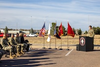 Officials broke ground on a new Special Operations Command North headquarters building at Peterson Space Force Base, Colorado, Nov. 8, 2021. The groundbreaking ceremony included Lt. Gen. A.C. Roper, deputy commander of U.S. Northern Command; Brig. Gen. Shawn R. Satterfield, commander of Special Operations Command North; Col. Shay Warakomski, commander, Peterson-Schriever Garrison; Heather Duggan, U.S. Army Corps of Engineers; and Craig Stearns, senior vice president of JE Dunn Construction. The $43.78 million project is scheduled for completion in September 2023. (DoD Photo by Tom Paul)