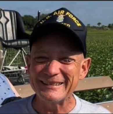 Retired U.S. Air Force Tech. Sgt. Terry Kratz grins at the camera while on an airboat. Kratz enjoys traveling, camping and other outdoor recreation activities when he isn’t home in Altus, Oklahoma. (Courtesy photo by Gail Hargis)