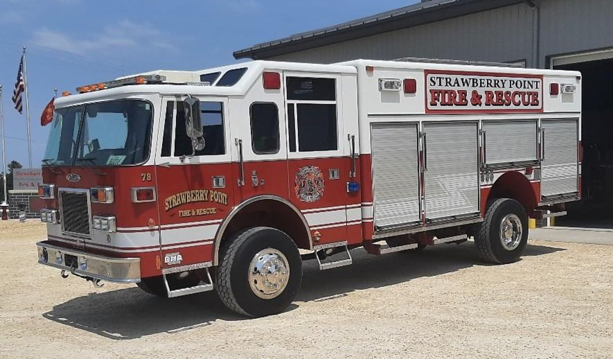 A truck formerly used by Arnold Air Force Base Fire and Emergency Services was acquired over the summer and repurposed by Strawberry Point Fire and Rescue in Strawberry Point, Iowa. The truck was transferred from Arnold to Strawberry Point Fire and Rescue after the Iowa organization applied for it through the General Services Administration program that allows organizations outside of the federal government to apply for excess federal assets. The truck had reached the end of its useful life at Arnold due to reaching 20 years of service on the base fleet and was slated for disposition when it was placed on the GSA asset list. (Courtesy photo)