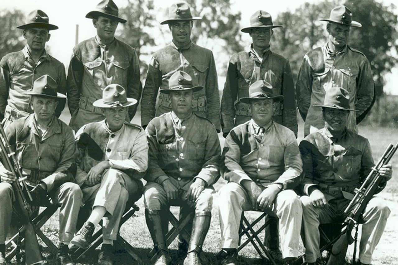 Marines pose for a photo.