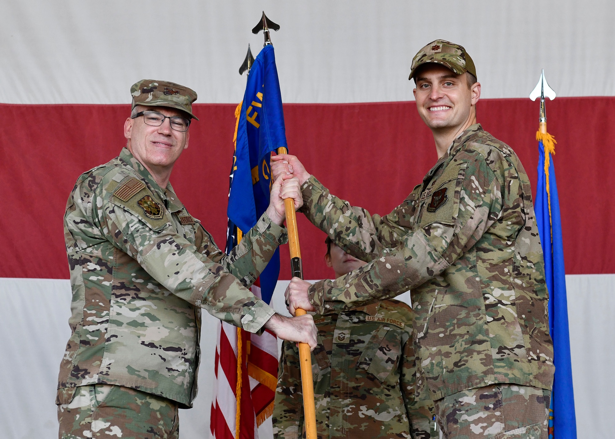 The 944th Civil Engineer Squadron held an assumption of command ceremony to welcome Reserve Citizen Airman Maj. Corey Lohmiller, as their new squadron commander at Luke Air Force Base, Arizona, November 6, 2021.