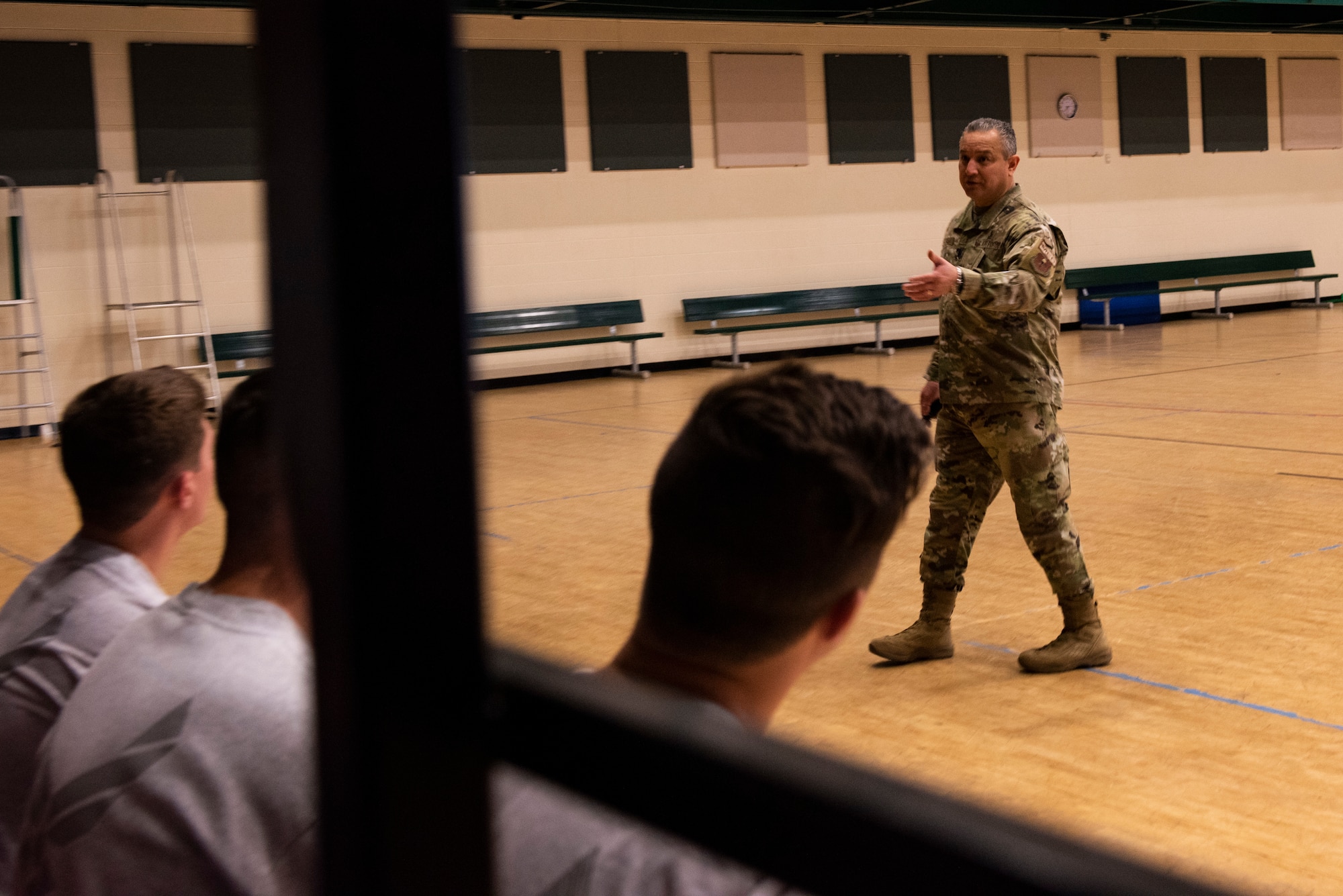 Lt Col. Felix Islas, 47th Medical Group human performance director, instructs student pilots through the base operations support team (BOST) program teaching students the importance of health and medical treatments as well as techniques to better prepare the body for flight. BOST seeks to maximize a squadron’s cohesiveness, readiness, agility and capability through investment in human performance activities in detention, prevention, mitigation, education, training and Airman development. (U.S. Air Force photo by Senior David Phaff)