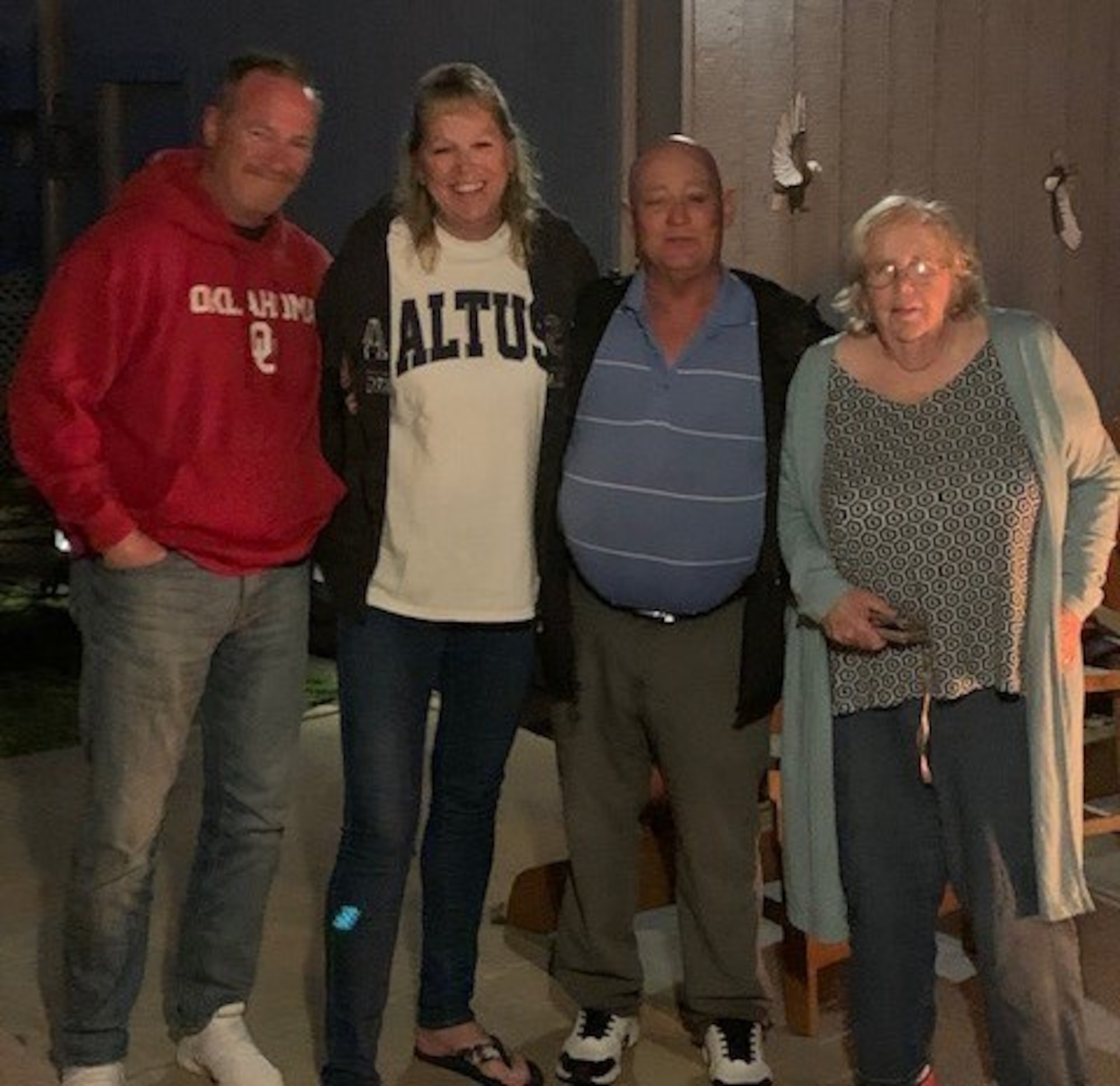 The Kratz and Hargis families pose for a photo in Altus, Oklahoma. The Hargis family has known the Kratz family since they were stationed at Altus Air Force Base, Oklahoma in 2004. (Courtesy photo by Gail Hargis)