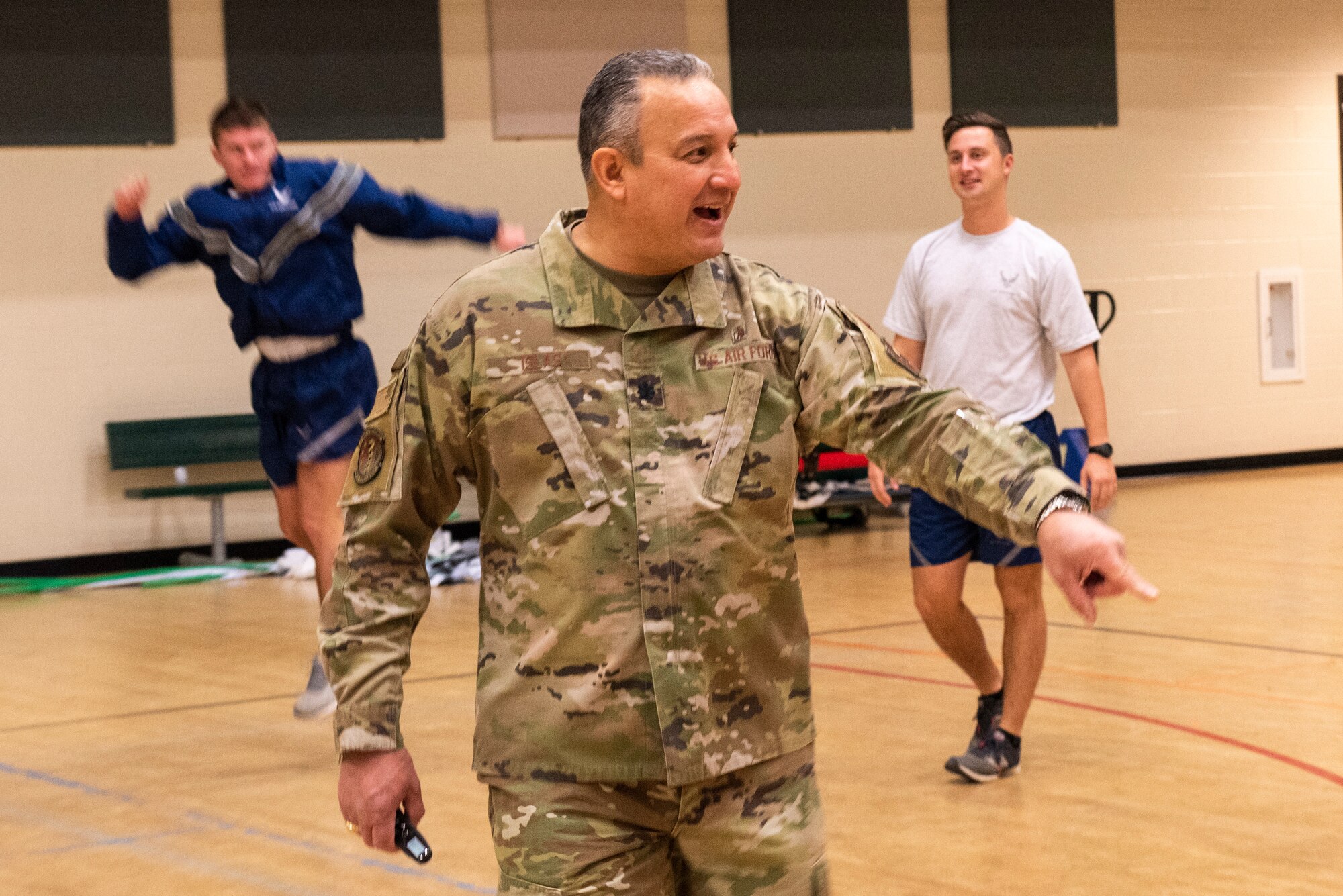 Lt Col. Felix Islas, 47th Medical Group human performance director, instructs student pilots through the base operations support team (BOST) program teaching students the importance of health and medical treatments as well as techniques to better prepare the body for flight. BOST seeks to maximize a squadron’s cohesiveness, readiness, agility and capability through investment in human performance activities in detention, prevention, mitigation, education, training and Airman development. (U.S. Air Force photo by Senior David Phaff)