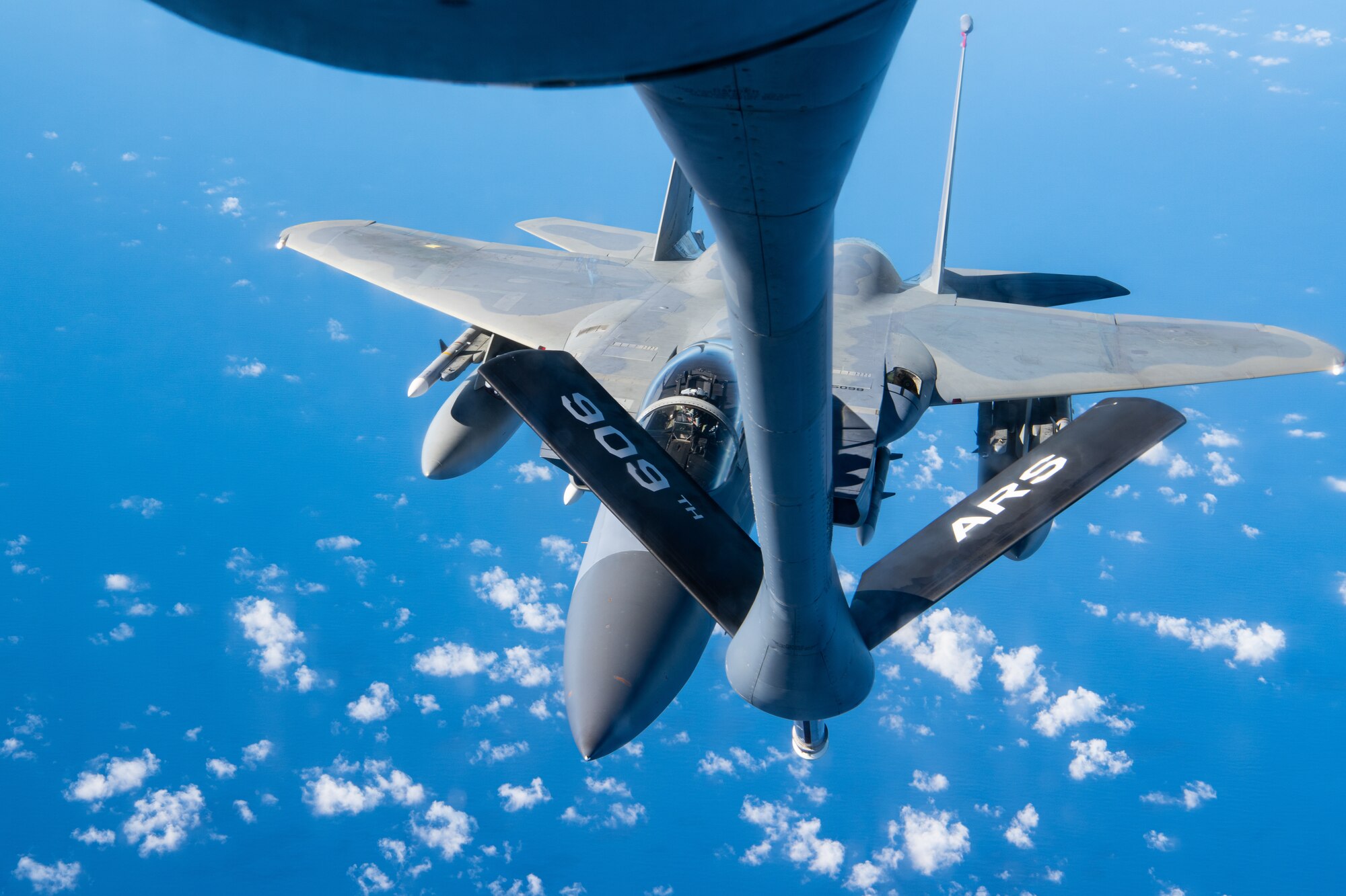 A photo of an F-15C Eagle flying