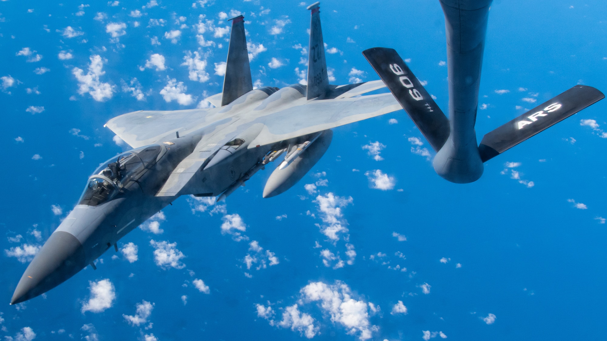 A photo of an F-15C Eagle flying