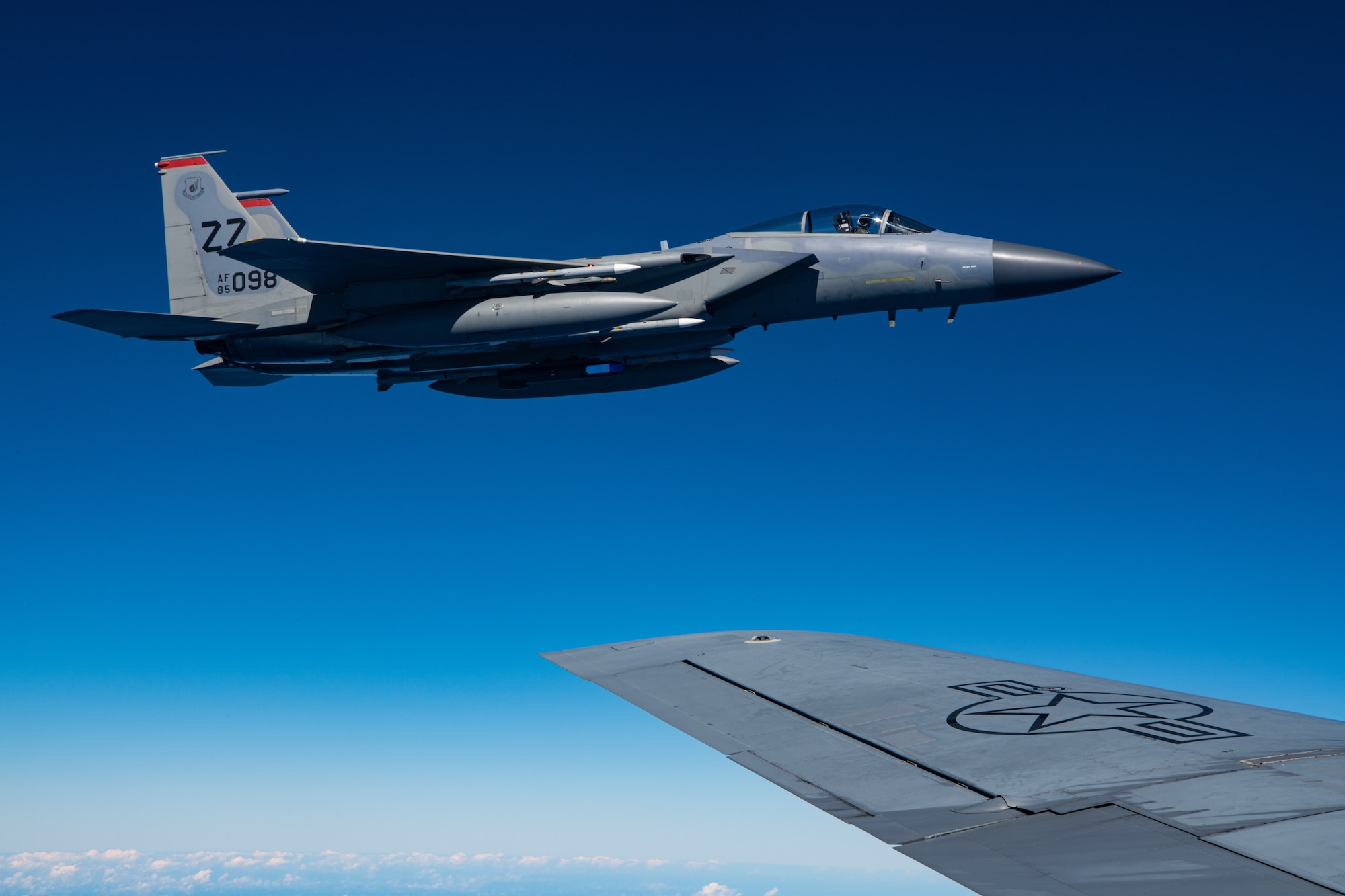 A photo of an F-15C Eagle flying