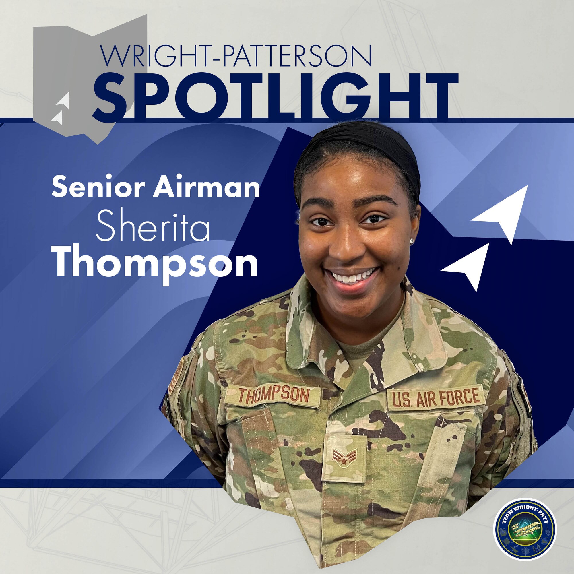 Photo of Senior Airman Sherita Thompson, Assistant NCO in charge of electronic-security systems, 88th Security Forces Squadron
