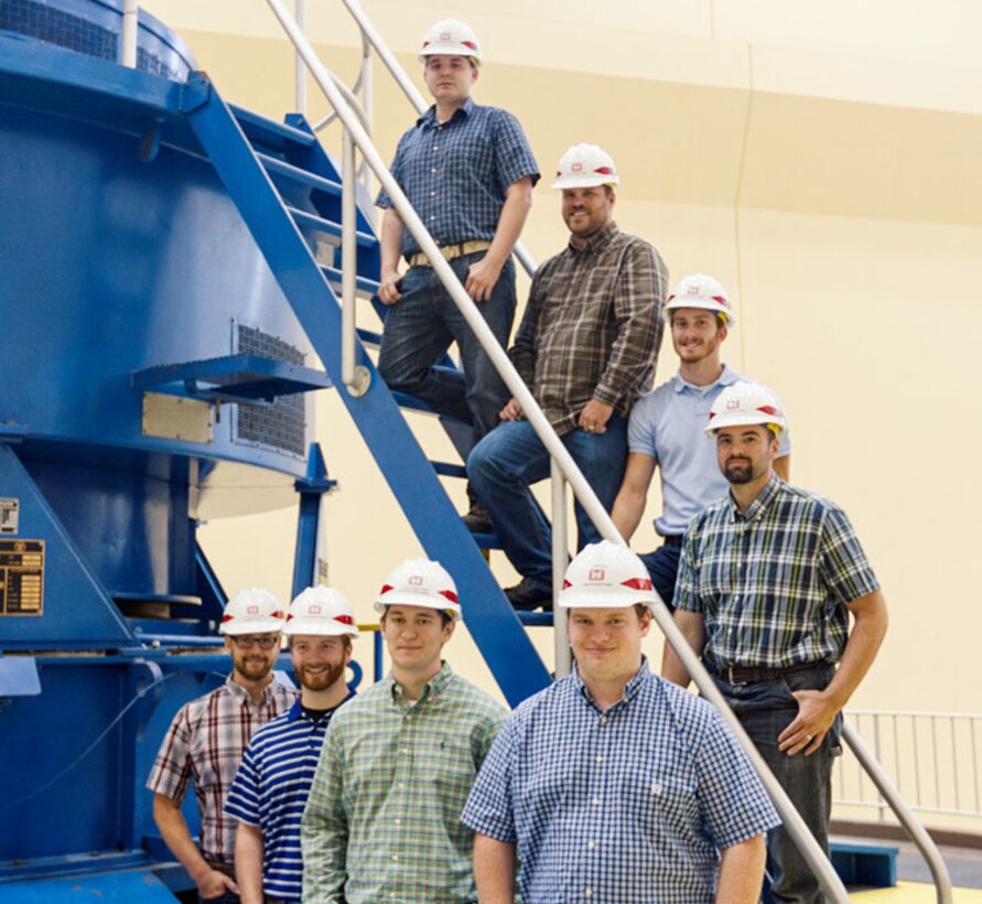 Hydropower Intern Program team ciimb a turbine at Lower Granite Lock and Dam.
