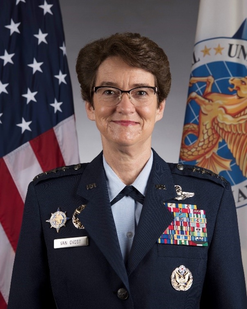 This is the official portrait of Gen. Jacqueline D. Van Ovost.