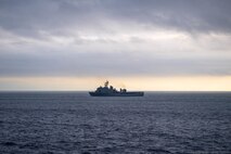 PACIFIC OCEAN (Jan. 19, 2021) The San Antonio-class amphibious transport dock USS Portland (LPD 27) transits the Pacific Ocean.