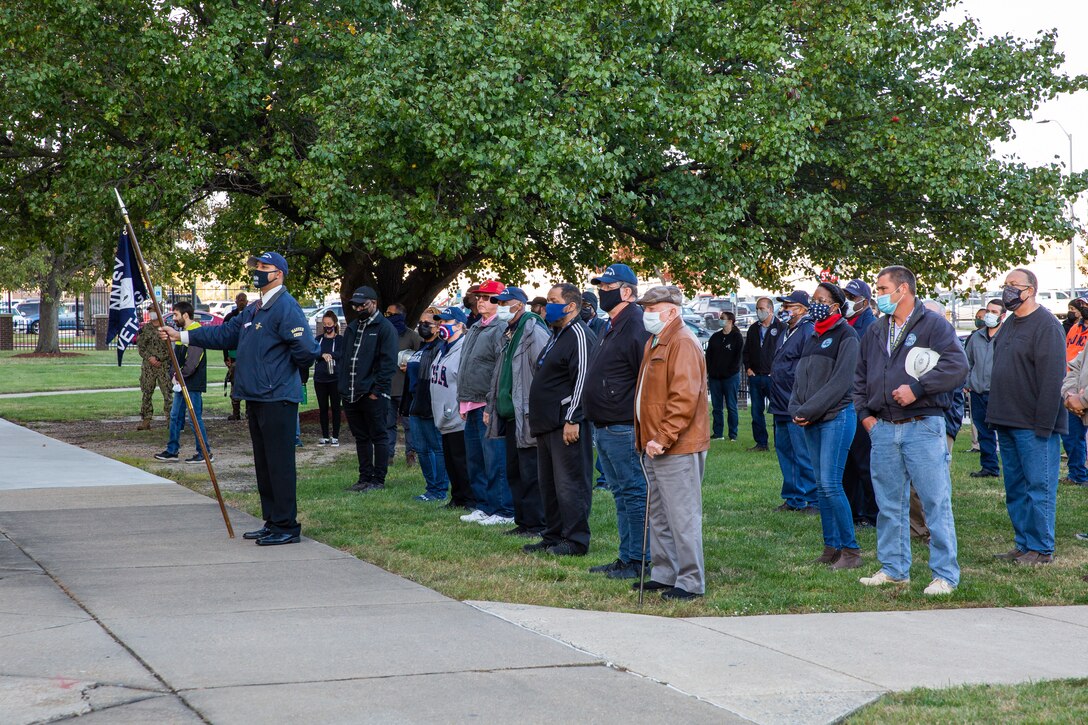 The Norfolk Naval Shipyard (NNSY) Veterans Employee Readiness Group (VET-ERG) hosted the annual Veterans Day Fall-In for Colors Nov. 10, inviting the workforce and Sailors of America’s Shipyard to come together to celebrate our veterans and their contributions to our nation.
