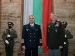 Army Gen. Daniel Hokanson, chief, National Guard Bureau, right, with Adm. Emil Eftimov, Bulgaria's chief of defense, Sofia, Bulgaria, Nov. 4, 2021.