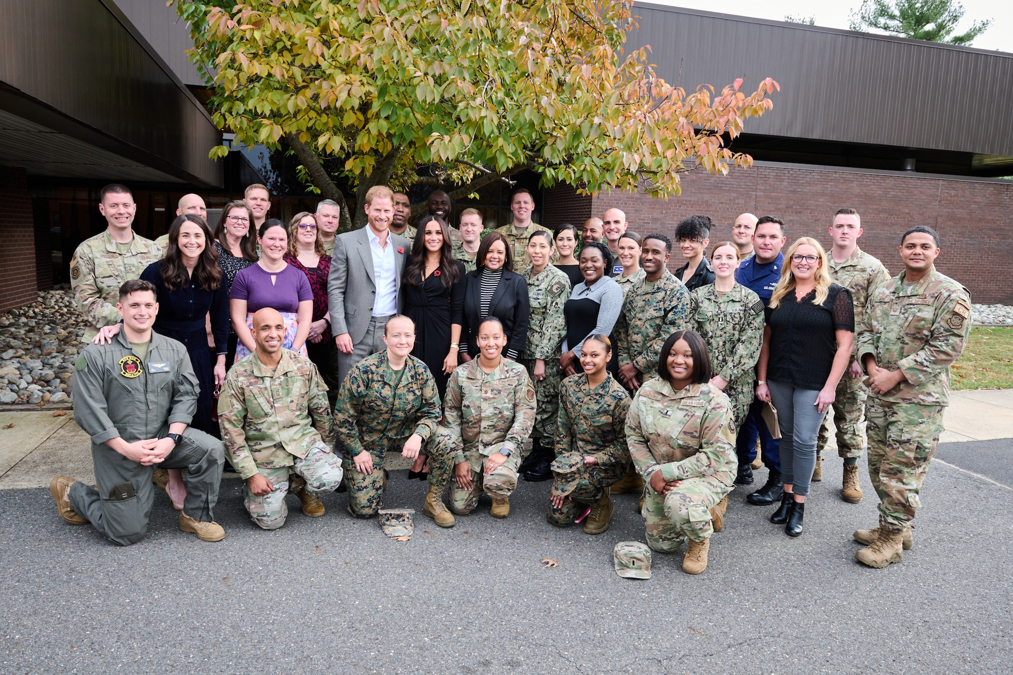 Prince Harry and Meghan, The Duke and Duchess of Sussex visit Joint Base McGuire-Dix-Lakehurst, New Jersey on Veterans Day, November 11, 2021.