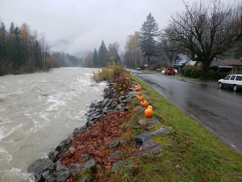 Photo of the bank of Wallace River near Sultan Washington.